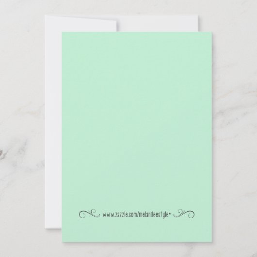 真新しい緑および金ゴールドのグリッターのベビーシャワーの招待状 招待状 (裏面)