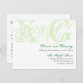 真新しい緑のグランジで動揺してな披露宴のエンクロージャ エンクロージャーカード (正面/裏面)