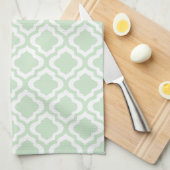 真新しい緑のモロッコのクローバーのクローバー キッチンタオル (四つ折り)