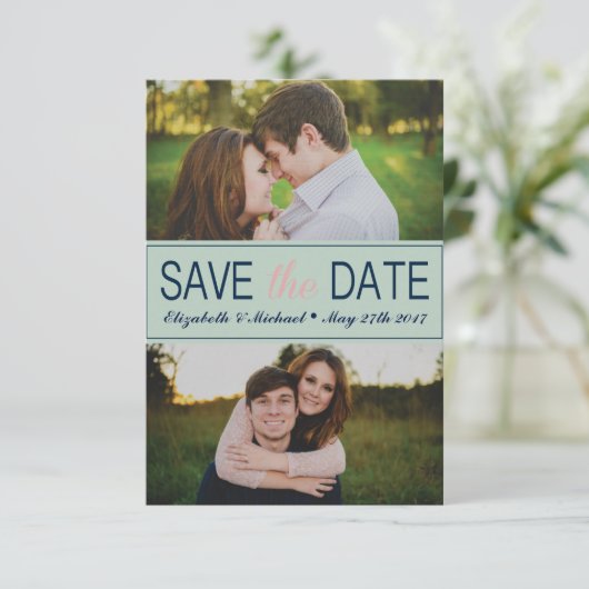 真新しい緑の保存写真が付いている日付 セーブザデート (スタンド正面)