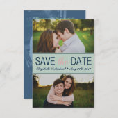 真新しい緑の保存写真が付いている日付 セーブザデート (正面/裏面)