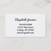 真新しい緑の水彩画Businesscard 名刺 (裏面)