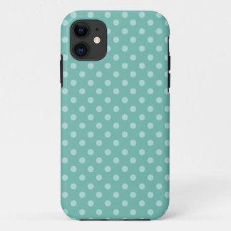 真新しい緑の水玉模様のモダンなパターンPD004 iPhone 11 ケース
