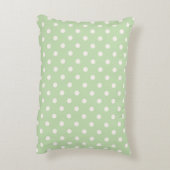 真新しい緑の水玉模様の枕 アクセントクッション (裏面(縦))