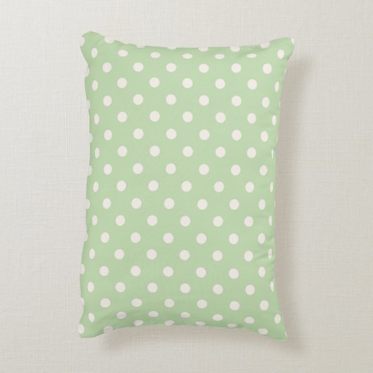 真新しい緑の水玉模様の枕 アクセントクッション (裏面(縦))