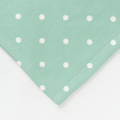 真新しい緑の水玉模様の珊瑚のピンクのいかり フリースブランケット (角)