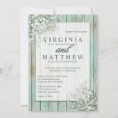 真新しい緑の素朴なベビーの呼吸結婚式招待状 招待状 (正面)