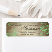 真新しい緑の素朴な差出人住所ラベル ラベル (インサイチュ)