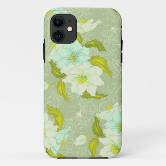 真新しい緑の花柄 Case-Mate iPhoneケース (裏面)