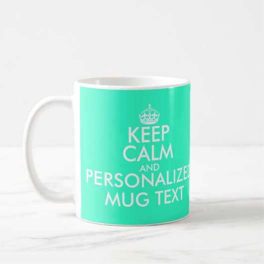 真新しい緑のKeepCalmは| Personalizableのテンプレートを襲います コーヒーマグカップ (左)