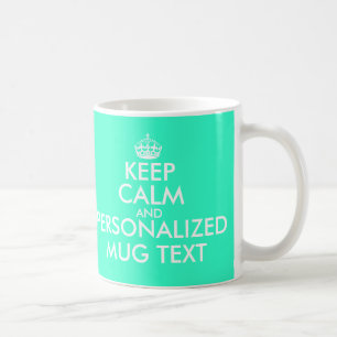 真新しい緑のKeepCalmは Personalizableのテンプレートを襲います コーヒーマグカップ