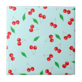 真新しい背景の新しいピンクのさくらんぼ タイル (正面)