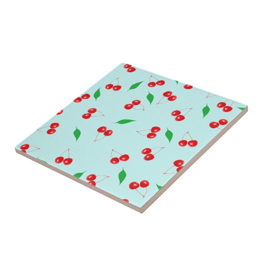 真新しい背景の新しいピンクのさくらんぼ タイル (側面)