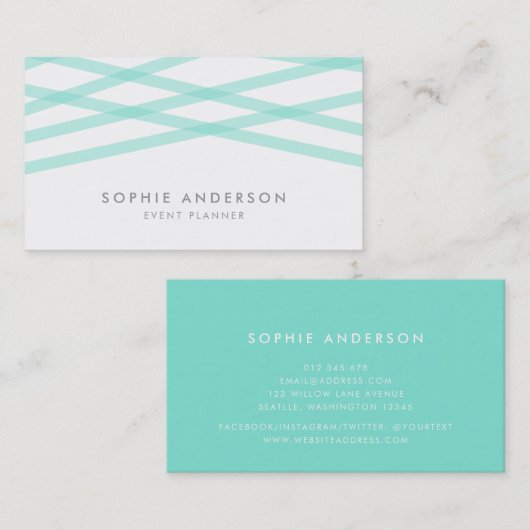 真新しい重複ライン 名刺 (正面/裏面)