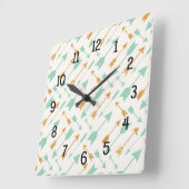 真新しい金ゴールドの種族のアステカな矢パターン時計 スクエア壁時計 (傾斜)