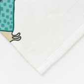 真新しい青のかわいいダックスフント フリースブランケット (角)