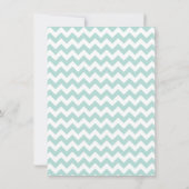 真新しく及び白いシェブロンのベビーの誕生の発表 案内状 (裏面)