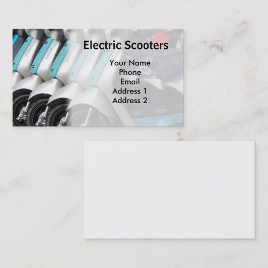 真新しく環境に優しい電気スクーター 名刺 (正面/裏面)