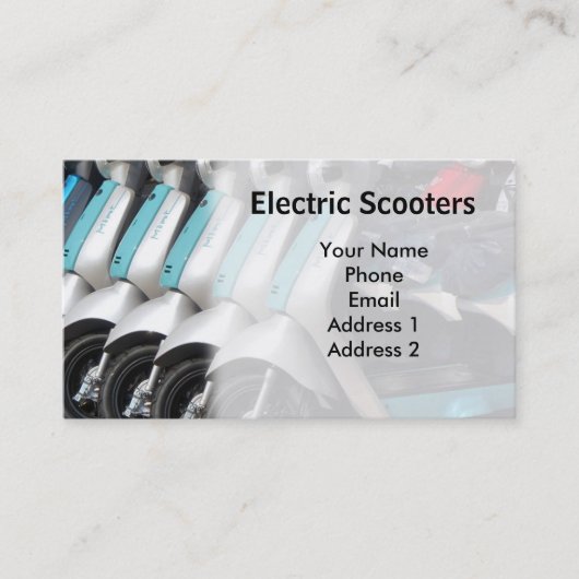 真新しく環境に優しい電気スクーター 名刺 (正面)