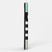 真新しく白く黒いベージュ色ストライプ-エレガントなシンプル Case-Mate iPhoneケース (裏面/右)