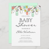 真新しく、珊瑚のベビーシャワーの招待状 招待状 (正面/裏面)