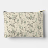 真昼のエグレット – 川に沿って – 鳥のパターン。 アクセサリーポーチ (裏面)