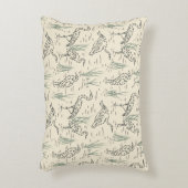 真昼のエグレット – 川に沿って – 鳥のパターン。 アクセントクッション (正面(垂直))