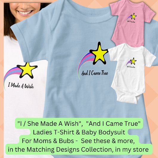 真来真、ピンク、白または青 ベビーボディスーツ