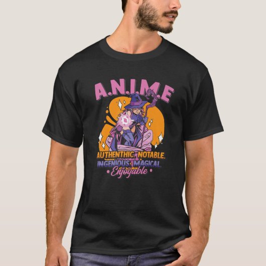 真正な独創的な魔法を意味するアニメ Tシャツ (正面)