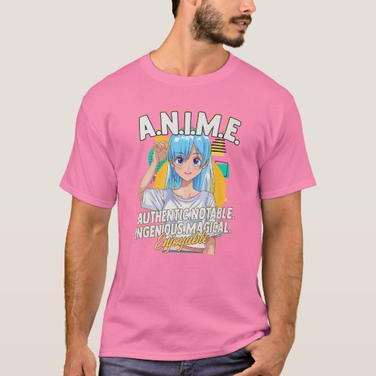 真正な独創的な魔法を意味するアニメ Tシャツ (正面)