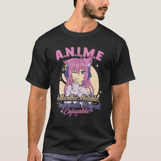 真正な独創的な魔法を意味するアニメ Tシャツ (正面)