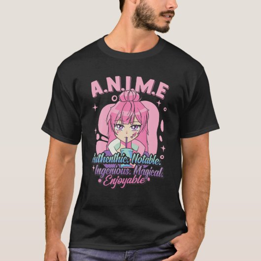真正な独創的な魔法を意味するアニメ Tシャツ (正面)