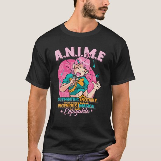 真正な独創的な魔法を意味するアニメ Tシャツ (正面)