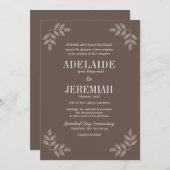 真正シンプル6フローラ結婚キノコ 招待状 (正面/裏面)