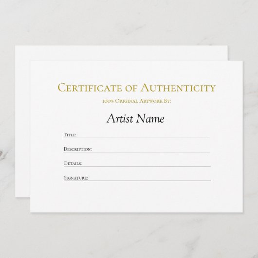 真正ミニマル性証明書の消去 招待状 (正面/裏面)