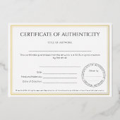 真正伝統的性証明書 箔招待状 (正面)