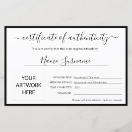 真正性アートワーク証明書