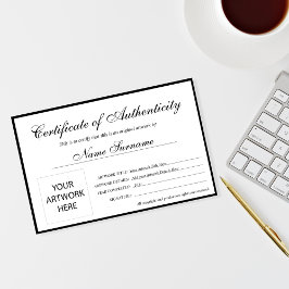 真正性アートワーク証明書