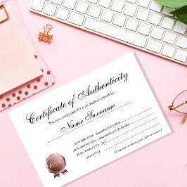 真正性アートワーク証明書