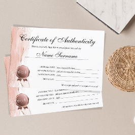 真正性アートワーク証明書