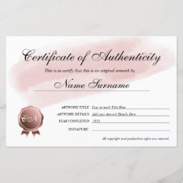真正性アートワーク証明書