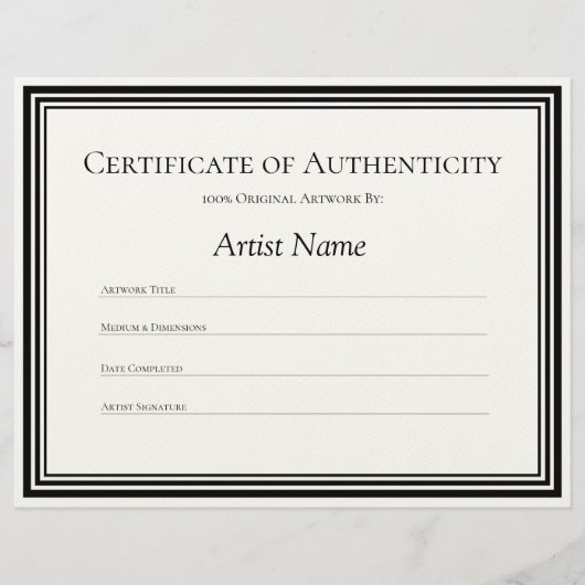 真正性証明書紙 レターヘッド (正面)