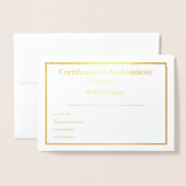 真正性証箔カード 箔カード (封筒付き正面)