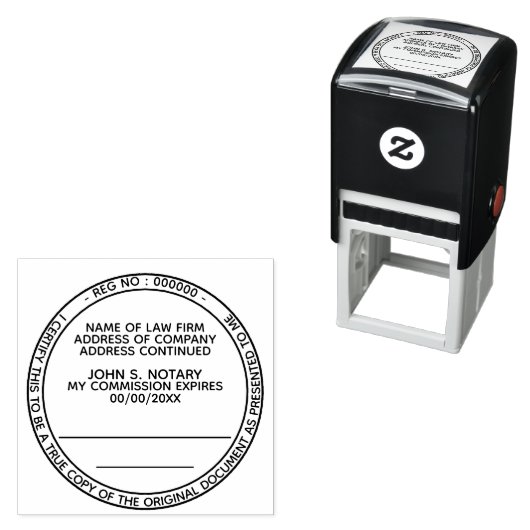 真正書公証人法ラウンドブラック セルフインキングスタンプ (インサイチュ)