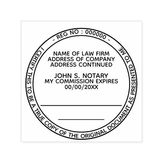 真正書公証人法ラウンドブラック セルフインキングスタンプ (デザイン)