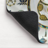 真珠およびアワビのManeki Nekoの幸運な猫 マウスパッド (コーナー)