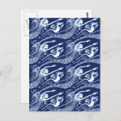 真珠およびタツノオトシゴを持つ人魚 ポストカード (正面/裏面)