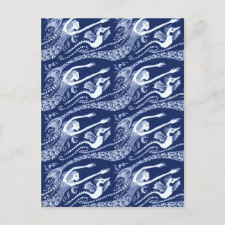 真珠およびタツノオトシゴを持つ人魚 ポストカード