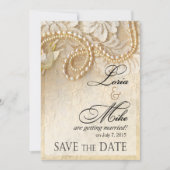 真珠およびレースは日付|の卵の殼を救います セーブザデート (正面)