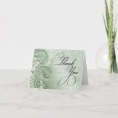 真珠およびレースは|の真新しい緑感謝していしています サンキューカード (正面)